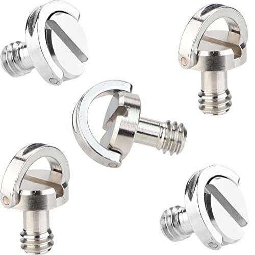 1/4 Inch Quick Release Screw Tripod Screw DSLR Camera Rig Accessories Wich D-Ring.-5 pcs. - size: 1/4''screw*5