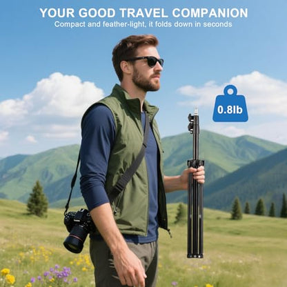 Professional Tripod Stand, Mini Projector Tripod,Adjustable Height Light Stand for Ring Light/Webcam/Mini Projector/Phone, Portable Light Duty Support (Black,22"-63")