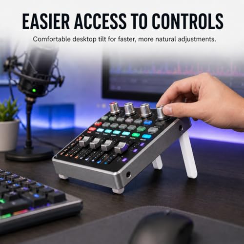 Angled Stand Legs for PCPanel Pro RGB Audio Controller – Ergonomic Tilt Display Mount | Stable Desktop Positioning | Professional Studio Mixer Accessory Kit