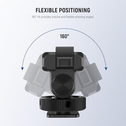 NEEWER Mount Adapter Compatible with DJI Osmo 360 / Action 5 Pro/4/3, Metal Magnetic Quick Release Action Camera Adapter Mount with 160° Tilt, Cold Shoe, 1/4" Thread, AC012 - style: AC012