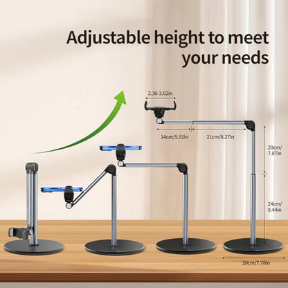 yAyusi Vlogging Kit for iPhone/Android, 13.7 in Long Overhead Phone Mount, Microphone/Remote Control, Flexible Articulating Arm Phone Mount for Desk for Live Streaming, Meeting, Cooking, Filming - size: Microphone