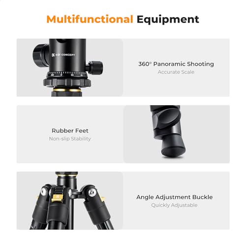 K&F CONCEPT Camera Tripod，72" Aluminum Tripod for Camera, Lightweight and Foldable Travel Tripod with Remote & Extra Quick Release Plate, Professional Camera Tripod Monopod for DSLR Camera and Phone.