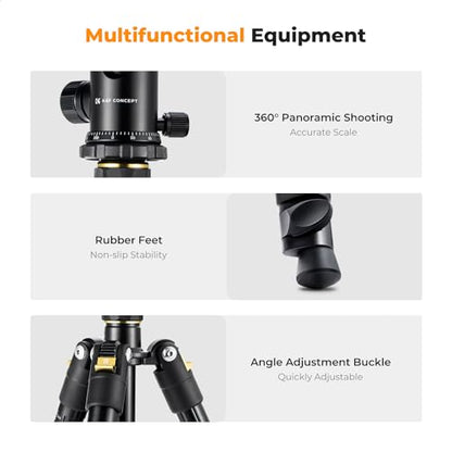 K&F CONCEPT Camera Tripod，72" Aluminum Tripod for Camera, Lightweight and Foldable Travel Tripod with Remote & Extra Quick Release Plate, Professional Camera Tripod Monopod for DSLR Camera and Phone.