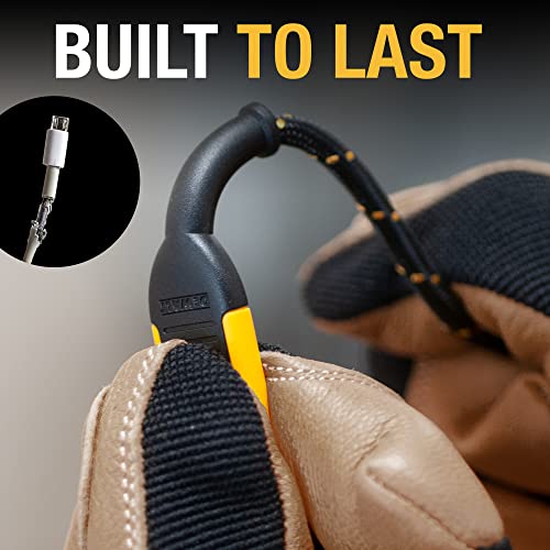DEWALT Heavy Duty USB to Micro-USB Cable, Jobsite Micro USB Connector Cable, High Speed Charging Cord for Compatible Android Phones, Cameras, Legacy Devices, 10 ft (Black) - size: 10 Foot