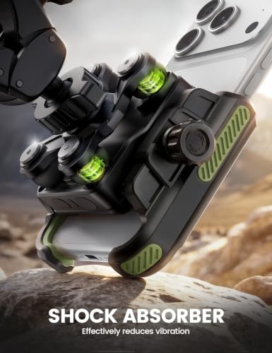 Lamicall Motorcycle Bike Phone Mount Holder for 6-7.2" Phones, Green | Upgrade Vibration Dampener, Camera Friendly - color: Green