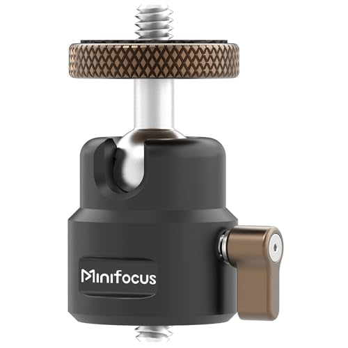 Universal 1/4" Swivel Mini Ball Head Screw Tripod Mount, 360° Swivel 125° Tilt Tripod Ballhead Adapter w 1/4" Screw for Camera Cage, Super Clamp, Suction Cup Mount, Magnetic Base, Max Load 11lb - color: S3019