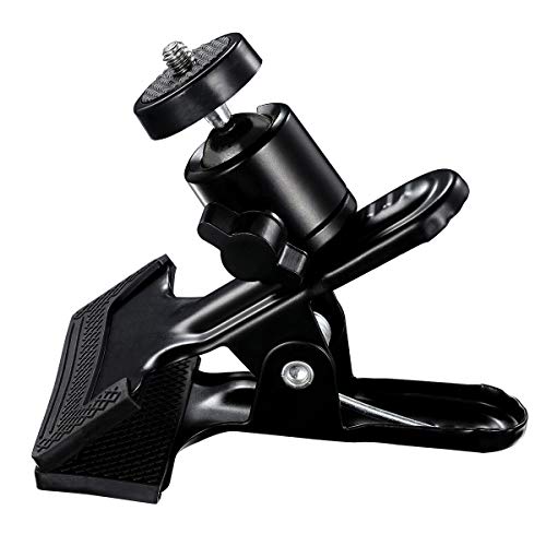 Multi-Function Tripod Clip Clamp Flash Holder Mount with 360 Swivel Photography Ball-Head for SLR, DSLR, Video Cameras, Studio Backdrop