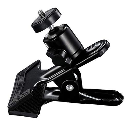 Multi-Function Tripod Clip Clamp Flash Holder Mount with 360 Swivel Photography Ball-Head for SLR, DSLR, Video Cameras, Studio Backdrop