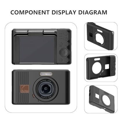 Silicone Case for kodak pixpro C1 Digital Camera with 2PCS Screen Protector and Lanyard - Black - color: Black