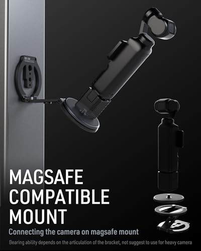 MOSENVKA 1/4 Magnetic Camera Mount Aluminum Round Strong Magnet Base | Magnetic Converter, 1/4''-20 Male Thread, For Action Camera, For Gopro, For Security Camera
