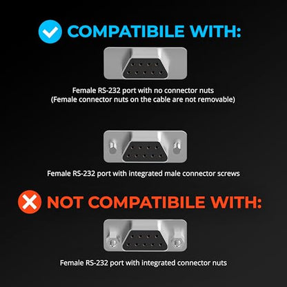 SABRENT USB-C to DB9 Serial RS-232 Adapter Cable 3FT, Prolific PL2303GS Chipset, USB 2.0, 1bps-12Mbps Baud Rate, for POS Terminals, Modems, GPS, Industrial Devices (CB-D9C3) - size: USB-C 3FT – RS-232