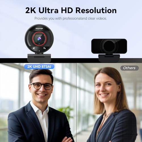 2K Webcam for pc with AI,Web Camera/8X Digital Zoom Computer Camera with USB 3.0/HDR/Dual Noise-Cancelling Mics，Zoom/Teams/Skype/Facetime/Meeting - size: 2K webcam