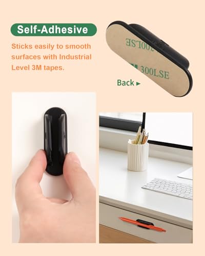 Tiizze Adhesive Pencil Holders for Desk Set of 20 - Silicone Pen Holder with Upgraded Acrylic Adhesive Pads - Flexible Desk Pencil Holder for Class Office Essentials Accessories, Teacher Supplies - color: Dark