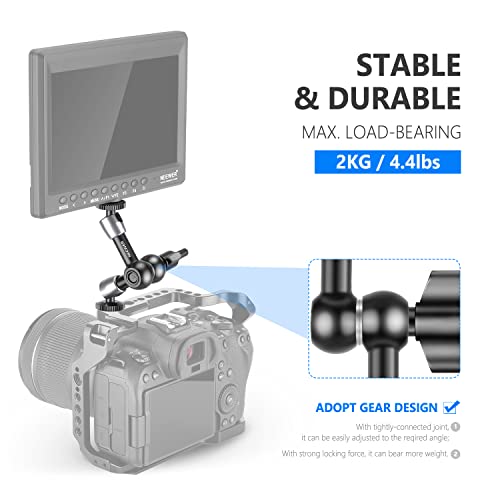 NEEWER 5.9"/15cm Adjustable Friction Magic Arm with 1/4" Screw on Both Ends, Compatible with SmallRig Cage, Flash/LED Light/Microphone/Monitor/SuperClip, Max Load 4.4lb/2kg, ST15 - style: 5.9"/15cm