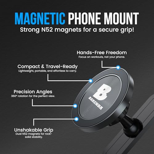 Magnetic Phone Holder for Gym with Dual-Sided N52 Super Magnets, Strong Magnetic Phone Mount for All Phones, Attaches to Metal Surfaces, Portable Gym Accessories for Men & Women, Secure Grip - style: Magnet mount