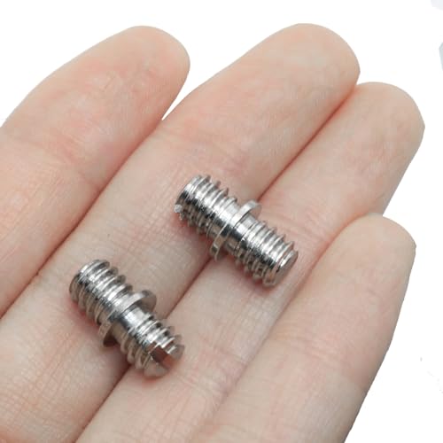 4PCS Stainless Steel 1/4-20 Male to 1/4-20 Male Double Male Thread Adapter Camera Screw Converter with Slotted Head for Tripod Monopod Ball Head Camera Mount - size: 1/4-20 male to 1/4-20 male