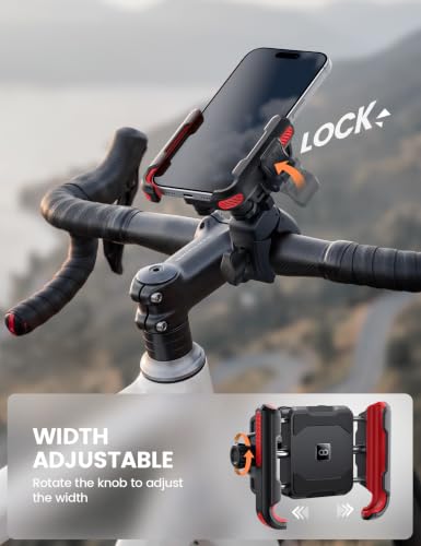 Lamicall Motorcycle Bike Phone Mount Holder for 6-7.2" Phones, Red | Upgrade Vibration Dampener, Camera Friendly - color: Red
