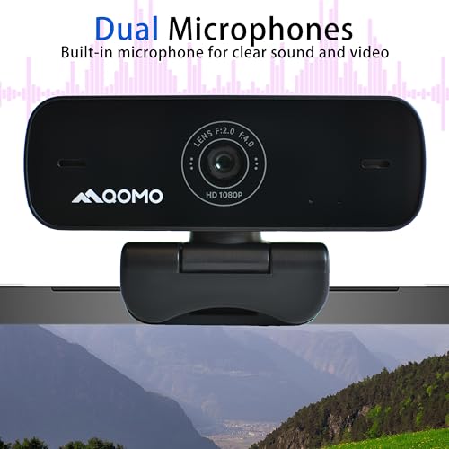 QWC 004 Full HD 1080p Webcam with Microphone, 180° Rotatable, USB Plug and Play, Streaming Camera for PC/Mac/Laptop, Zoom/Skype/Facetime/Meetings