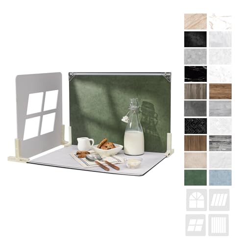 Photo Backdrop Board with Shadow Boards, 10Pcs 20Patterns Food Photography Backdrops, Table Top Small Shooting Kit (Small Size 16x11.5in), MDAOCRY