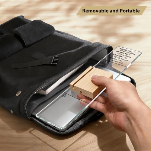 Monitor Memo Board with Removable Wooden Base Acrylic Portable Sticky Note Holder, Within You All You Need Sign Office Desk Desk Set Sticky Notes 100 Sheets - color: Within You