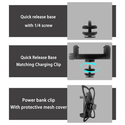 Universal Power Bank Holder 4600 with Cold Shoe Mount | Adjustable Clamp for Camera Rig, Phone Cage & Vlogging Gear | Compatible with Anker, RAVPower, INIU, DJI