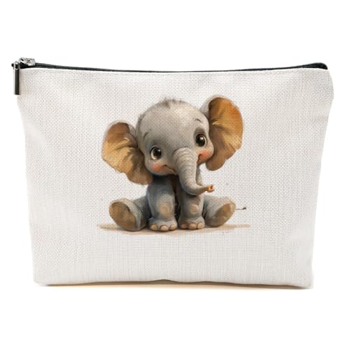 Cute Elephant Makeup Bag for Women, Portable Cosmetic Bag Travel Organizer, Cute Cartoon Elephant Makeup Pouch Toiletry Accessories, Birthday Christmas Gifts for Women Friends - color: Multicolor 1422