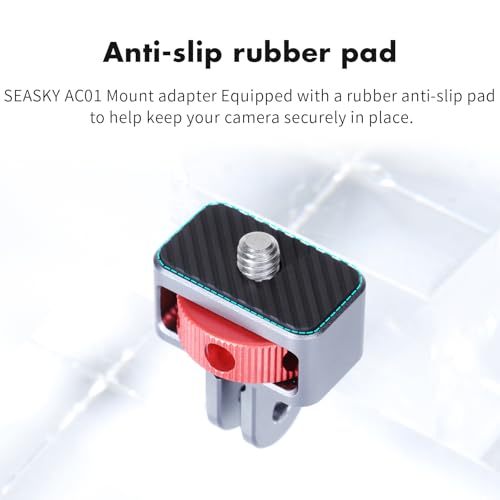 SEASKY AC01 1/4"-20 Action Camera Mount Adapter Tripod Conversion Accessory All Metal Aluminum Alloy for Insta360 X5/X4/X3/X2 for DJI OSMO 360 Gopro Max 2 Sports Camera Accessories