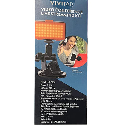 Vivitar Video Conference Live Streaming Kit Light VIVVLWC50-NOC for Home and Office LUMENS:290 LM