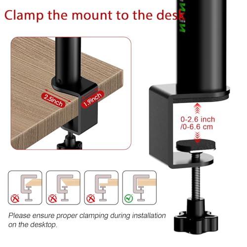 Studio Monitor Stands Tilt Clamp-on Desktop Speaker Stand 10.4"-15.4" Height Adjustable 12° Tilt Home Audio, Set of 2 - size: 12°Tilt Setting
