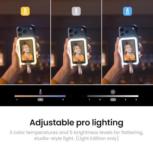 Insta360 Snap Selfie Screen - 4K Magnetic Selfie Monitor Screen for Selfie, Vlogging, Compaitble with iPhone 15/16/17 Pro, Touchscreen Control, Wired Instant Connection - size: Snap Selfie Screen