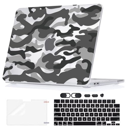 Ultra-Slim Anti-Scratch Hard Shell Case for 2026 Apple MacBook Neo 13 Inch A18 Pro A3404 with Keyboard Cover, Screen Protector, Dust Plugs and Webcam Privacy Cover, Camo - color: Camo