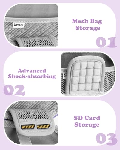 Digital Camera Case Compatible with CAMKORY DC403/ KODAK PIXPRO FZ55/ FZ45/ STUOGYUM DC402-AF, Small Hard Shell Bag with SD Card Storage for Travel (Violet) - color: Volet