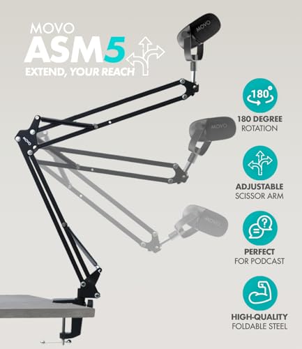 Movo Video Podcast Equipment Bundle – USB Audio Interface, 2 XLR Dynamic Microphones, 2 4K Cameras, 2 Boom Arms – Complete Podcast Setup
