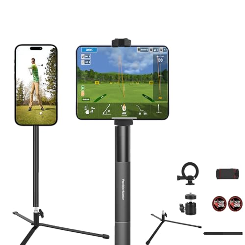 PrecisionMaster Golf Tripod - Heavy Duty Aluminum Base with iPad Pro Compatible, 52" Adjustable with Magnetic Mount, Golf Swing Analysis, Ideal for Golfers, Beginners - color: iPad Mount & Magnetic