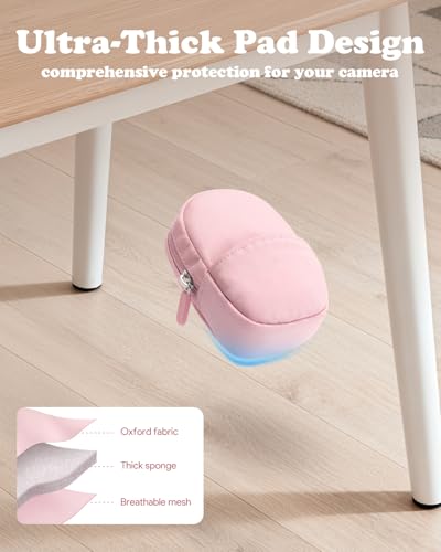 Soft Camera Case Compatible With Kodak Pixpro FZ45 FZ55 & Camkory FHD 1080p, Lightweight Digital Camera Carrying Case With Extra SD Cards Storage, Protective Travel Bag - Perfect Gifts, Pink - color: Pink