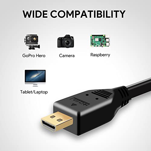 UCEC 11.81"/30cm Coiled Micro HDMI to Micro HDMI Cable for Gopro Cameras Small HD Monitors - color: Micro to Micro