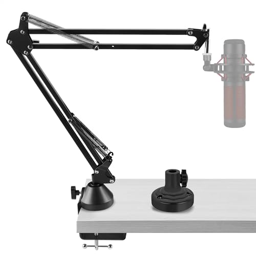 GEEKRIA for Creators Microphone Boom Arm Compatible with HyperX QuadCast, QuadCast S, SoloCast Suspension Stand Mic Arm Mount with Table Flange Adapter, Mic Stand Desk Mount