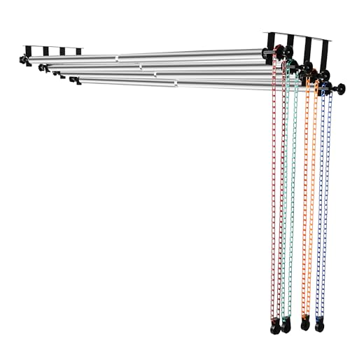 MagicLine Photography Backdrop 4 Roller Support System, 118 inch Stainless Steel Crossbars Manual Backdrop Stand,Wall/Ceiling/Light Stand Mount Background Holder for Home & Studio(Stability)
