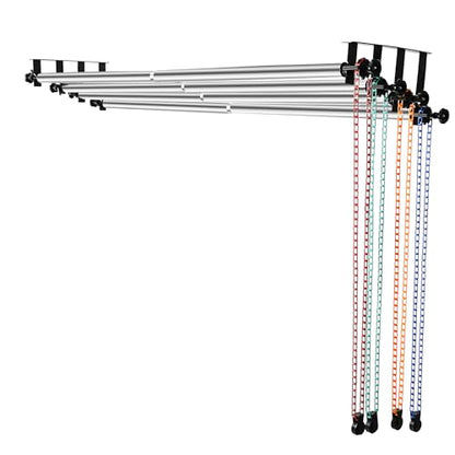 MagicLine Photography Backdrop 4 Roller Support System, 118 inch Stainless Steel Crossbars Manual Backdrop Stand,Wall/Ceiling/Light Stand Mount Background Holder for Home & Studio(Stability)