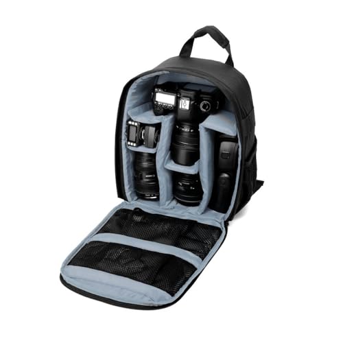 Waterproof SLR/DSLR Camera Backpack Shoulder Bag Travel Case For Canon Nikon Sony Digital Lens (Medium, Grey) - color: Grey, size: Medium
