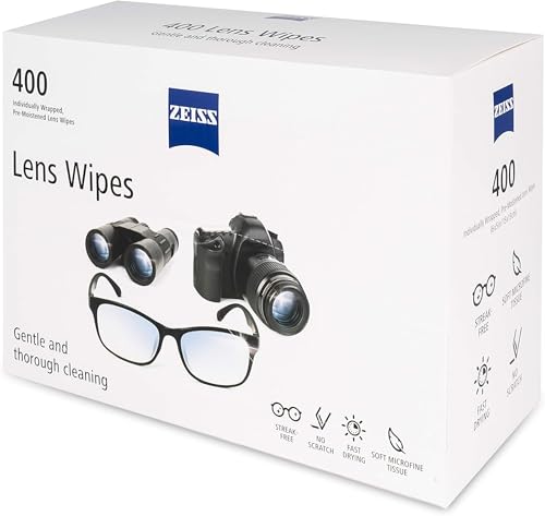 ZEISS Pre-Moistened Alcohol Wipes, Glasses Cleaner, 400 Count - size: 400 Count (Pack of 1)