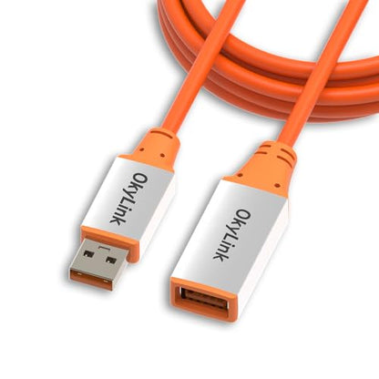 OkyLink Active USB 3.2 Gen 2 Extension Cable 10Gbps 10Gbps, 10ft | 3m, Male to Female, Built-in Signal Amplifier, Aluminum Housing, for Camera, USB Hub - color: USB3.2(10Gbps), size: 10ft (3m)