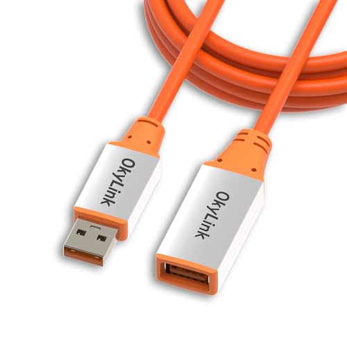 OkyLink Active USB 3.2 Gen 2 Extension Cable 10Gbps 10Gbps, 10ft | 3m, Male to Female, Built-in Signal Amplifier, Aluminum Housing, for Camera, USB Hub - color: USB3.2(10Gbps), size: 10ft (3m)