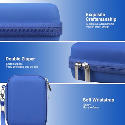 RAIALL Carrying Case for Canon PowerShot ELPH 360 HS A/IXY 650/ Canon IXUS 285 HS/Sony DSCW830/ CAMKORY/VAHOIALD Digital Camera, Vlogging Camera Travel Bag, Mesh Pocket for Batteries, Blue - color: Blue