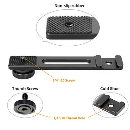 ChromLives Cold Shoe Bracket Extension Bar, Hot Shoe Extension, Microphone Mount with 1/4'' Tripod Screw Compatible with Mirrorless Camera Vlogging Sony A6400 6300 6500 6000 Zhiyun 4 DJI Osmo Pocket - color: Cold Shoe Bracket