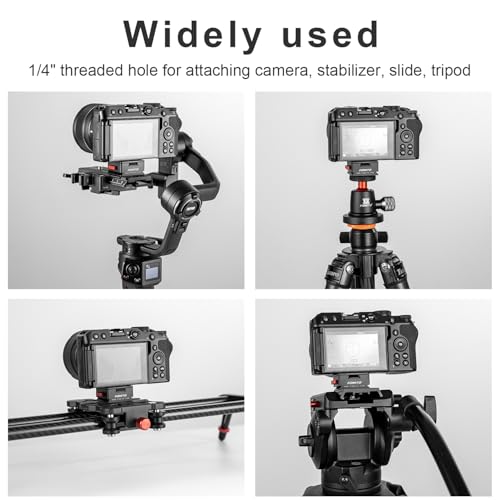 Fomito V-Lock Mount Base VK-09, Quick Release Plate with 1/4" and 3/8" Screw Holes, Arca Slot, CNC Aluminum Alloy, for Tripod, Stabilizer, Camera Cage, Black - color: Black, size: VK-09