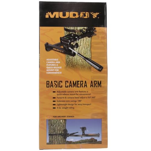 MUDDY MCA100 Basic Trail Arm, 360 Degree Head and 180 Degree Arm | 360 Degree Adjustable Forearm and Head, 180 Degree Extension, Quick-Release Mount, Includes Ratchet Strap, 4 Lb Weight Rating - style: Basic Camera Arm