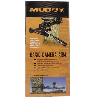 MUDDY MCA100 Basic Trail Arm, 360 Degree Head and 180 Degree Arm | 360 Degree Adjustable Forearm and Head, 180 Degree Extension, Quick-Release Mount, Includes Ratchet Strap, 4 Lb Weight Rating - style: Basic Camera Arm
