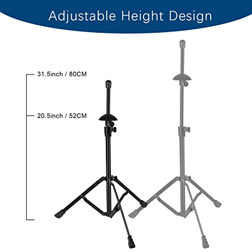 EASTROCK Trombone Stand, Retractable Height Adjustment, Triangular Stable Construction for Standard-sized Trombone
