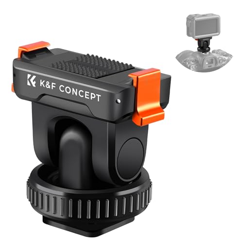 K&F CONCEPT Cold Shoe Action Camera Magnetic Quick Mount Holder, Tripod Mount for DJI Osmo Action 5 Pro Hot Shoe Camera Adapter with 1/4" Screw Hole for Osmo Action 3/4 DSLR Photography Accessories